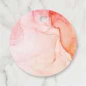 Abstract Pastel Roze Sinaasappel Elke zondag Bedankjes Labels (Achterkant)