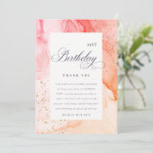 Abstract Pastel Roze Sinaasappel Elke zondag Bedankkaart (Staand voorkant)