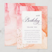 Abstract Pastel Roze Sinaasappel Elke zondag Bedankkaart (Voorkant / Achterkant)