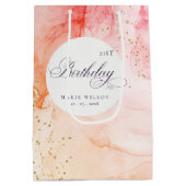 Abstract Pastel Roze Sinaasappel Elke zondag Medium Cadeauzakje (Achterkant)