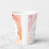 Abstract Pastel Roze Sinaasappel Elke zondag Papieren Bekers (Rechts)