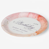 Abstract Pastel Roze Sinaasappel Elke zondag Papieren Bordje (Gekanteld)