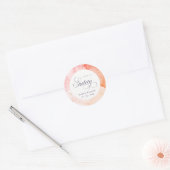 Abstract Pastel Roze Sinaasappel Sweet 16 Birthday Ronde Sticker (Envelop)