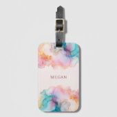 Abstract Pastel Stylish Alcohol Ink  Bagagelabel (Voorkant (verticaal))