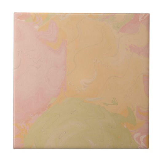 Abstract Pastel Swirl Earthy Tegeltje (Voorkant)