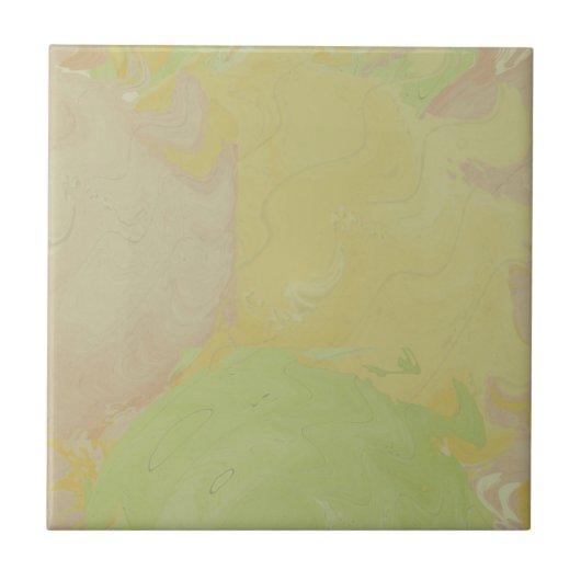 Abstract Pastel Swirl Olive Green Tegeltje (Voorkant)