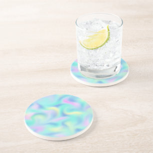 Abstract Pastel Swirls Patroon Zandsteen Onderzetter