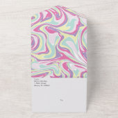 Abstract Pastel Vloeibaar Roze Bruiloft All In One Uitnodiging (Buitenkant)