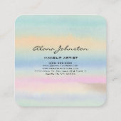 Abstract Pastel Watercolor Square Business Card Vierkante Visitekaartje (Achterkant)