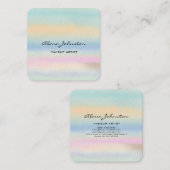 Abstract Pastel Watercolor Square Business Card Vierkante Visitekaartje (Voorkant / Achterkant)