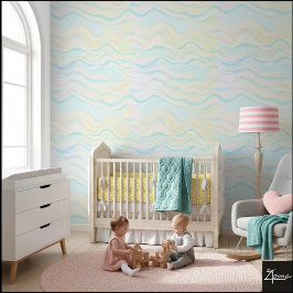 Abstract Pastel Watercolor Wavy Seamless Pattern Behang