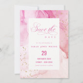 Abstract Pastel Waterverf Roze Paarse Verjaardag Save The Date (Voorkant)