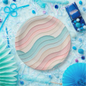 Abstract Pastel Waves – Elegant Modern Pattern Papieren Bordje (Feest)
