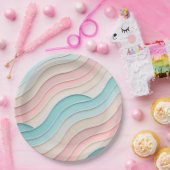 Abstract Pastel Waves – Elegant Modern Pattern Papieren Bordje (Feest)