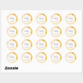 Abstract Pastel Yellow Oranje Sweet 16 Birthday Ronde Sticker (Vel)