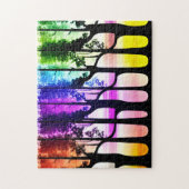 Abstract pastelbos kleurrijke bladeren legpuzzel (Verticaal)