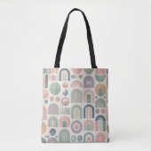 Abstract pastelgeometrisch patroon tote bag (Voorkant)