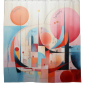 Abstract, pastelkleur, glanzend, plons, plons douchegordijn (Voorkant)