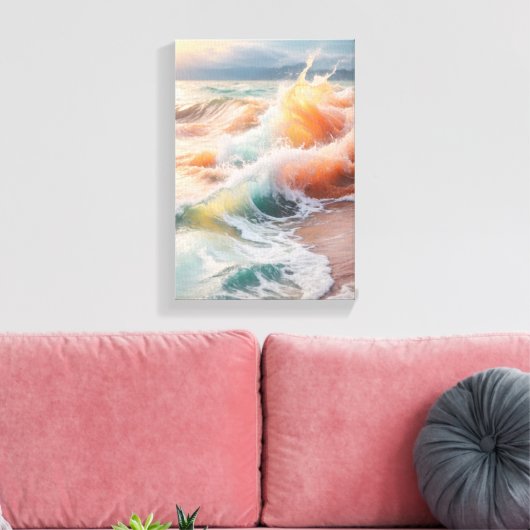 Abstract pastelolieverfschilderij canvas afdruk (Insitu (Woonkamer))