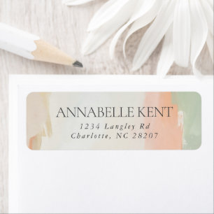 Abstract Pastelschilderij Elegant Retouradres Etiket