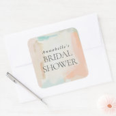 Abstract Pastelschilderij Elegante Bruidsdouche Vierkante Sticker (Envelop)