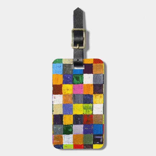 Abstract patchwerk bagagelabel (Voorkant verticaal)