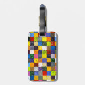 Abstract patchwerk bagagelabel (Achterkant verticaal)