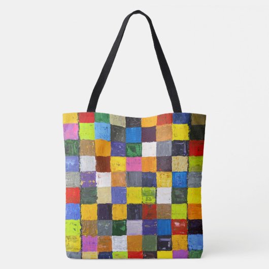 Abstract patchwerk tote bag (Achterkant)