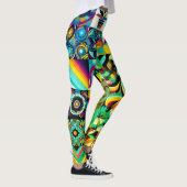 Abstract Patchwork Kunst Paar Aangepaste Moderne Leggings (Rechts)