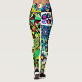 Abstract Patchwork Kunst Paar Aangepaste Moderne Leggings (Achterkant)
