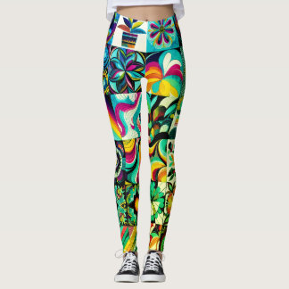 Abstract Patchwork Kunst Paar Aangepaste Moderne Leggings