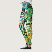 Abstract Patchwork Kunst Paar Aangepaste Moderne Leggings (Links)