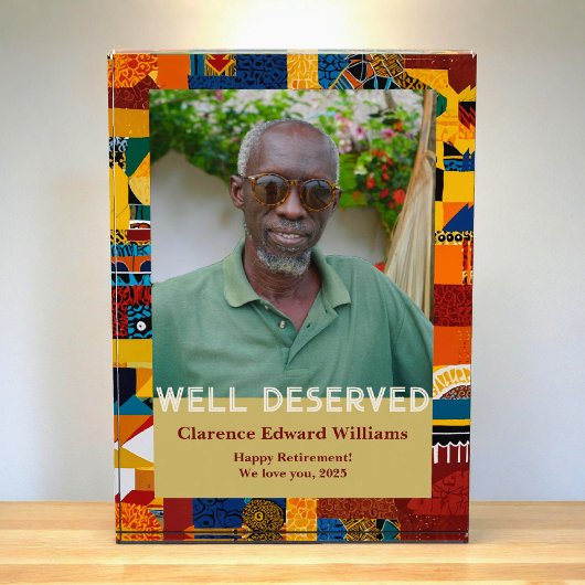 Abstract Patchwork Pensioen Cadeau voor Zwarte Vad Fotoblokken