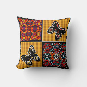 Abstract patchwork-quiltief retro- patroon kussen