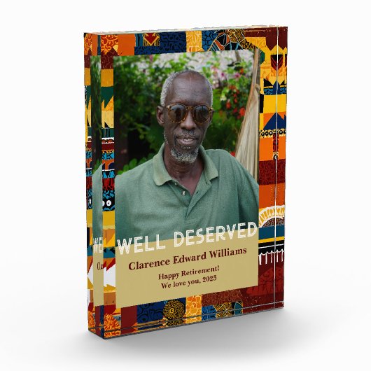Abstract Patchwork Retirement Gift for Black Dad Fotoblokken (Links)