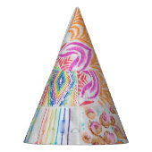 Abstract patchwork, waterverf tie kleurstofpatroon feesthoedjes (Links)