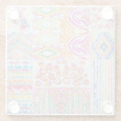 Abstract patchwork, waterverf tie kleurstofpatroon glazen onderzetter (Achterkant)