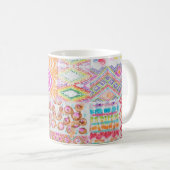 Abstract patchwork, waterverf tie kleurstofpatroon koffiemok (Voorkant rechts)