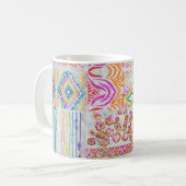 Abstract patchwork, waterverf tie kleurstofpatroon koffiemok (Voorkant links)