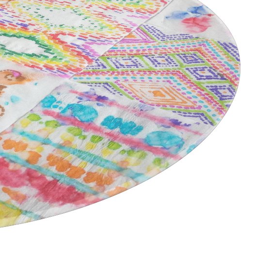 Abstract patchwork, waterverf tie kleurstofpatroon snijplank (Hoek)