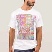 Abstract patchwork, waterverf tie kleurstofpatroon t-shirt (Voorkant)