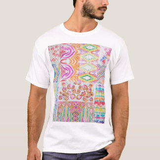 Abstract patchwork, waterverf tie kleurstofpatroon t-shirt