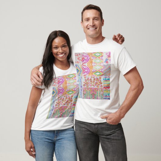 Abstract patchwork, waterverf tie kleurstofpatroon t-shirt (Unisex)