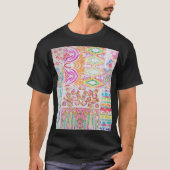 Abstract patchwork, waterverf tie kleurstofpatroon t-shirt (Voorkant)