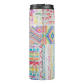 Abstract patchwork, waterverf tie kleurstofpatroon thermosbeker (Achterkant)