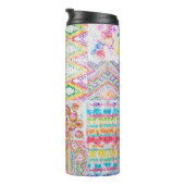 Abstract patchwork, waterverf tie kleurstofpatroon thermosbeker (Geroteerd rechts)