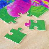 Abstract Patchwork Zonnebloem Tuin Collage Legpuzzel (Zijkant)