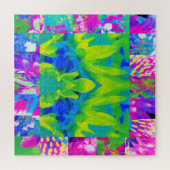 Abstract Patchwork Zonnebloem Tuin Collage Legpuzzel (Horizontaal)