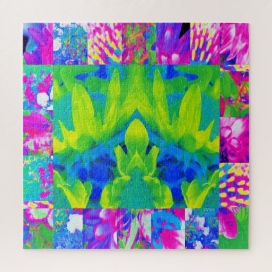 Abstract Patchwork Zonnebloem Tuin Collage Legpuzzel (Verticaal)
