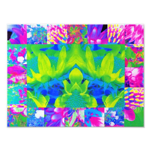 Abstract Patchwork Zonnebloem Tuincollage Foto Afdruk (Voorkant)